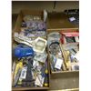 Image 1 : 2- boxes of router bits, diamond coring bits, wire brushes, zip ties, vice grip, screwdrivers and Mi