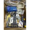 Image 3 : 2- boxes of router bits, diamond coring bits, wire brushes, zip ties, vice grip, screwdrivers and Mi