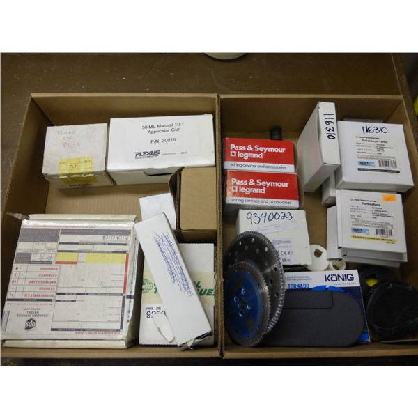 2- boxes of twist lock turbo backer pads, grinding wheels, 30 Amp plugs and Misc.