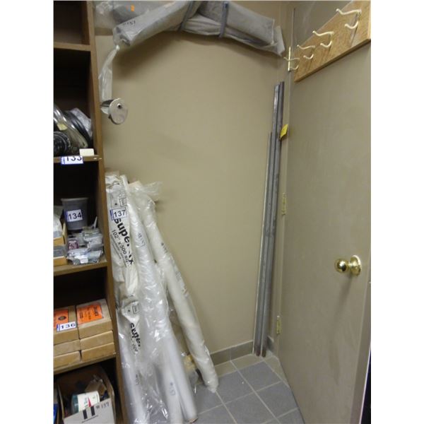 Qty of vapor barrier, 1" Sq steel tubing and 2- heavy-duty rubber aprons