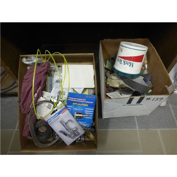 2- boxes of tie wire, air nozzle, porcelain diamond bit, clamps, hose adapters and Misc.