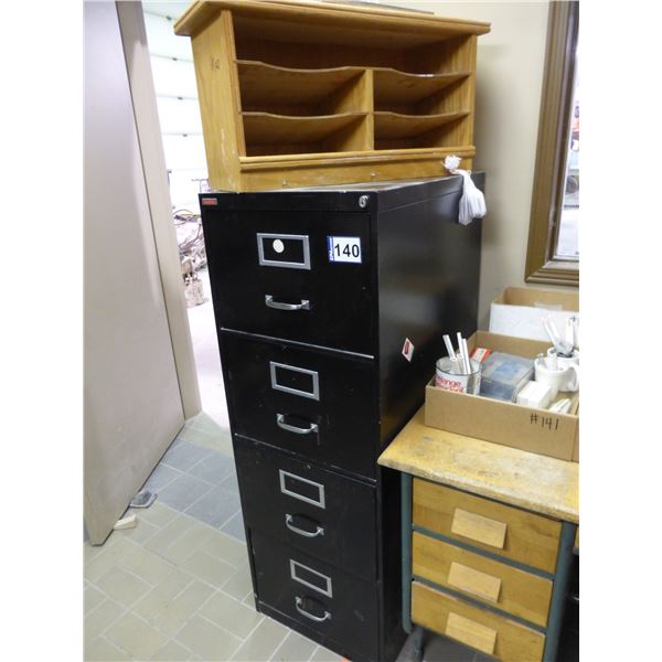 4 drawer filing cabinet and wooden shelf unit
