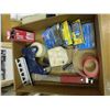 Image 3 : Qty of office supplies, sharpening blocks, staples, calculator, wax pencils, clipboard and misc.