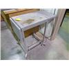 Image 3 : Wooden desk, 5' x 30" x 30" H and Metal table, 15" x 18"- ext. 36" x 27"
