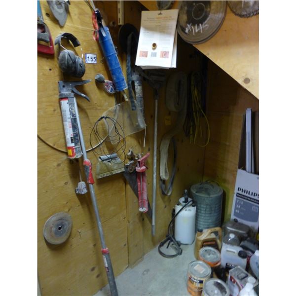 Qty of applicator guns, antifreeze tester, 2- hacksaws, slings, bolt cutters, ext. cords, sprayer ta