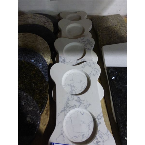 4- Granite dog bone bowl holders (so much each x4)