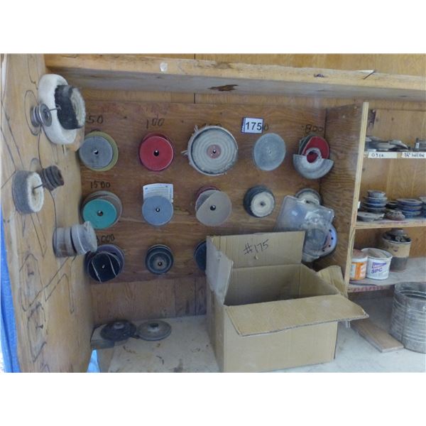 Qty of router bits, polishing pads, backer pads, buffing pads