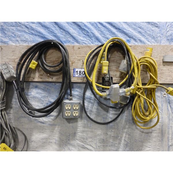 3- ext. cords, 3- muti power box cords and qty of pig tail cords.