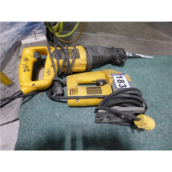 DeWalt DW303 reciprocating saw and DeWalt DW313 Jigsaw (working)