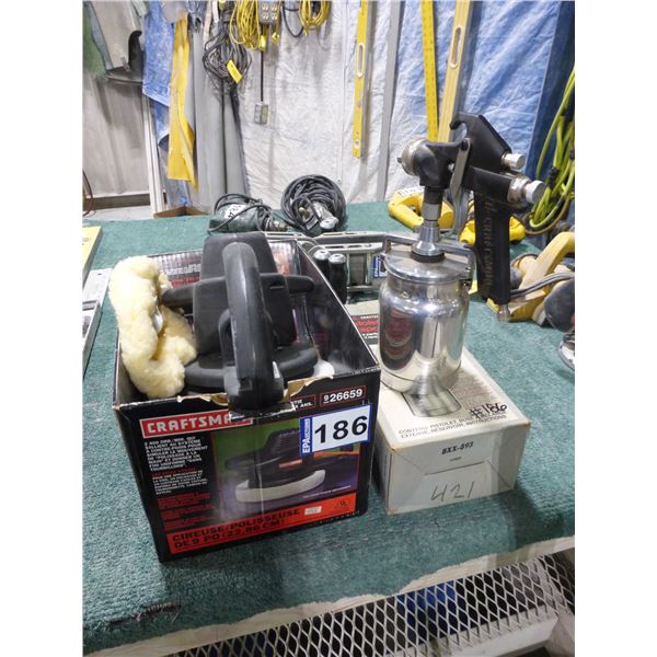 Craftsman 9" buffer/polisher and Craftsman spray gun