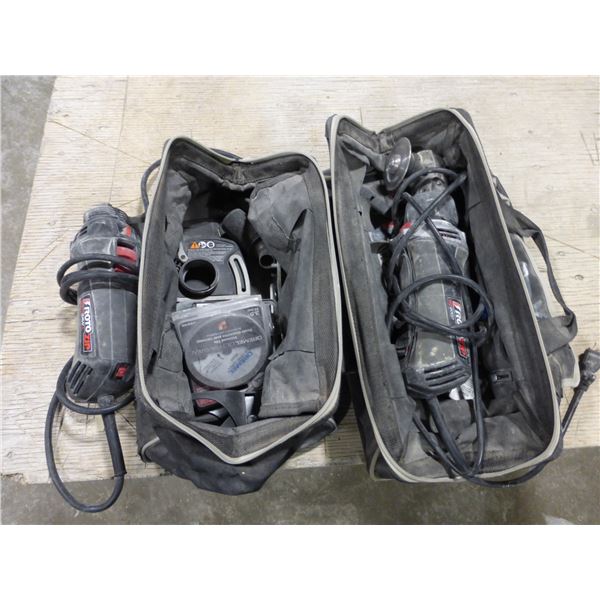 Rotozip roto saw and Rotozip RZ2000 spiral saw c/w bags and assorted bits