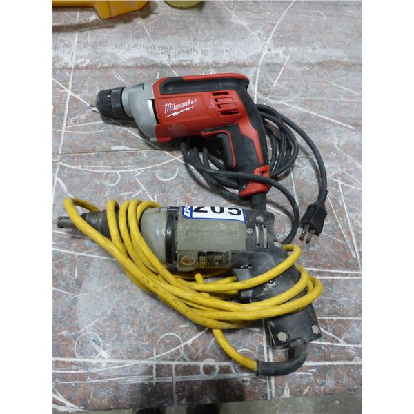 Milwaukee drill and Porter-Cable screw gun