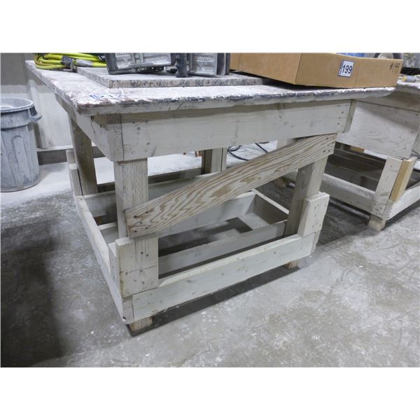 Work table, 49" x 47" x 36" H