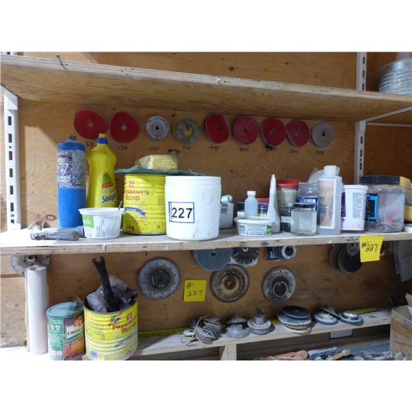 Qty of polishing pads, router bits, backer pads, sponges, grinding stones, color packs and Misc.