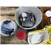 Image 2 : Qty of "caution" tape, polishing pads, duct tape, masks, horseshoes, bits and Misc.