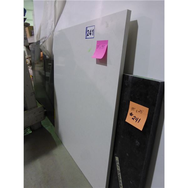 1- Slab, Approx. 29" x 33" 3/4" thick, Organic white Quartz and 2- Slabs, Various sizes  x 1 1/4" th