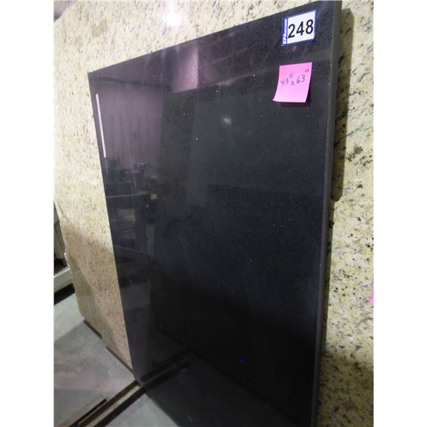 1- Slab, Approx. 43" x 63" x 3/4" thick, Black Quartz