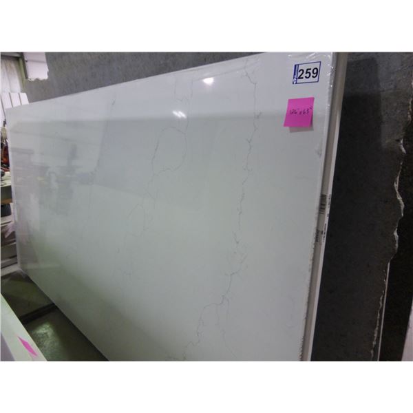 2- Full slabs, Various sizes  x 1 1/4" thick, Cloud white and Calacatta venato Quartz and 1- Slab, *