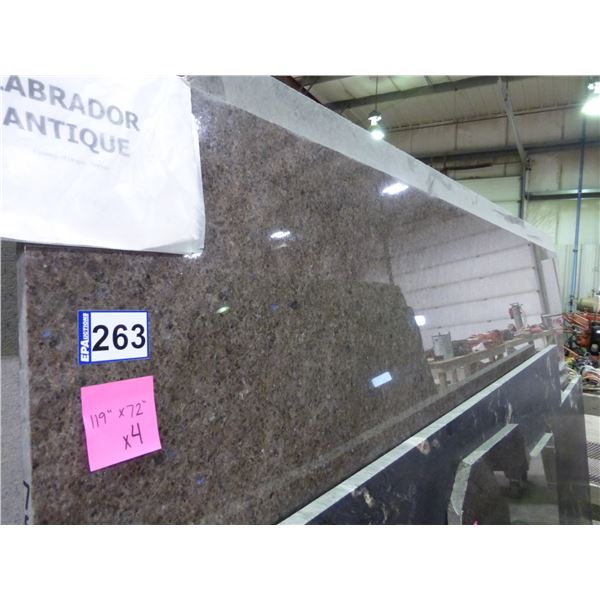 4- Full slabs, Approx. 119" x 72"  x 3/4" thick, Labrador Antique Granite (so much each x 4)