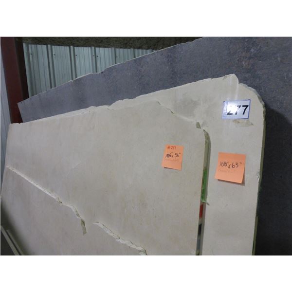 2- Full slabs, Approx. 108" x 63"  x 3/4" thick and Approx. 106" x 56" x 3/4" thick, Crema marfil Ma