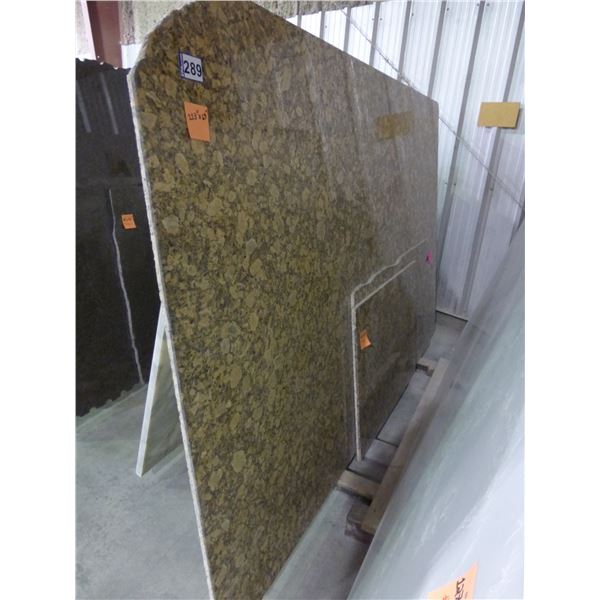1- Full slab, 113" x 69"  x 3/4", Giallo medena Granite and 2- slabs, Various sizes  x 3/4" thick, G
