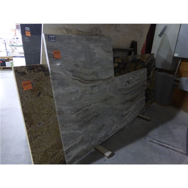 2- Slabs, Various sizes  x 1 1/4" thick, Magma gold and Fantasy brown Granite