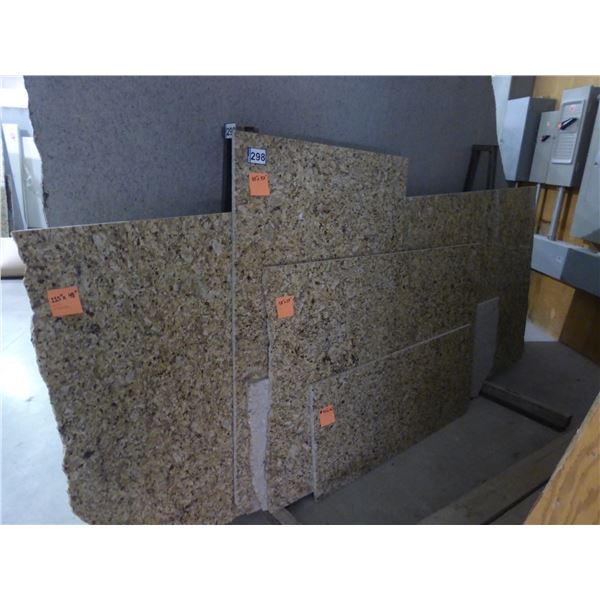 5- Slabs, Various sizes  x 3/4" thick, Giallo Imperiale Granite