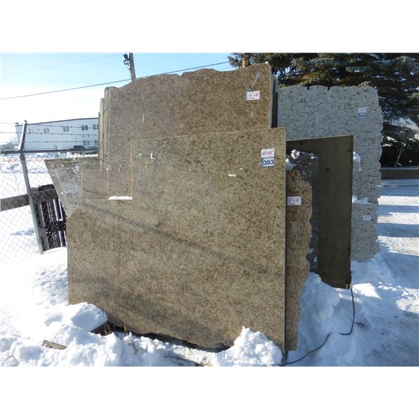 3- Slabs, Various sizes x 3/4" thick, Giallo veneziano Granite