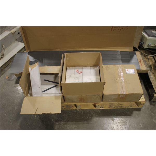 3- boxes of Carborundum strips, 1/4"x 3/8" x 12"  and 3- 48" x 12" rubber tapered strips