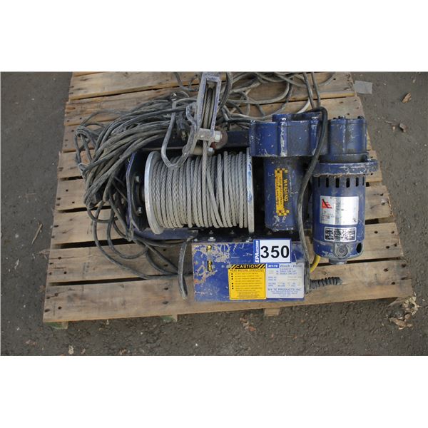 MY-TE, 1- 2,000 lb elec. Winch, 1ph (works)