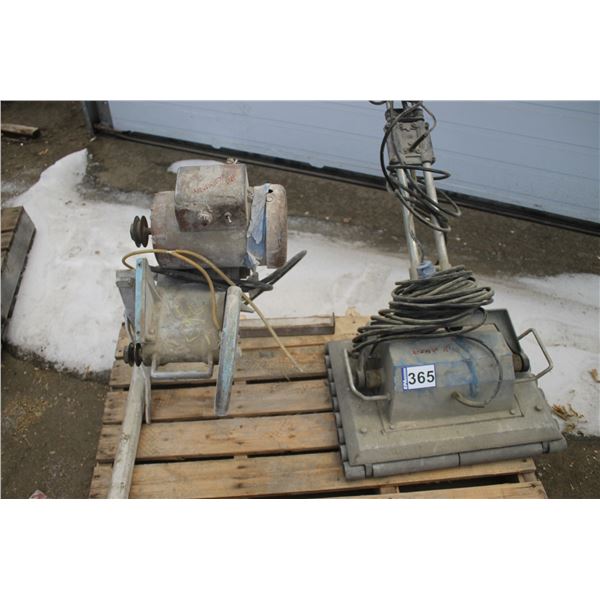 2- Tile vibrating machine (working) c/w Elec. Transformer & dolly c/w approx. 100' cord and wet saw 