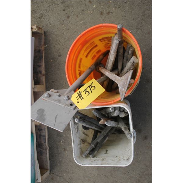 2- Pails of chisels, scrapers and misc.
