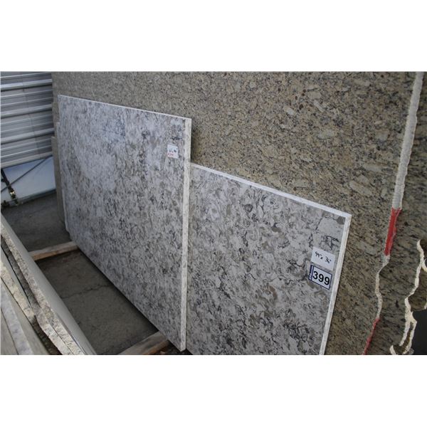 2- Slabs, Various sizes x 1 1/4" thick, Quartz