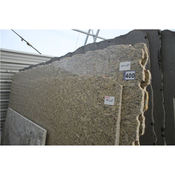 4- Full slabs, Approx. 115" x 69" and 110" x 63" x 3/4" thick, New venetian gold Granite (so much ea