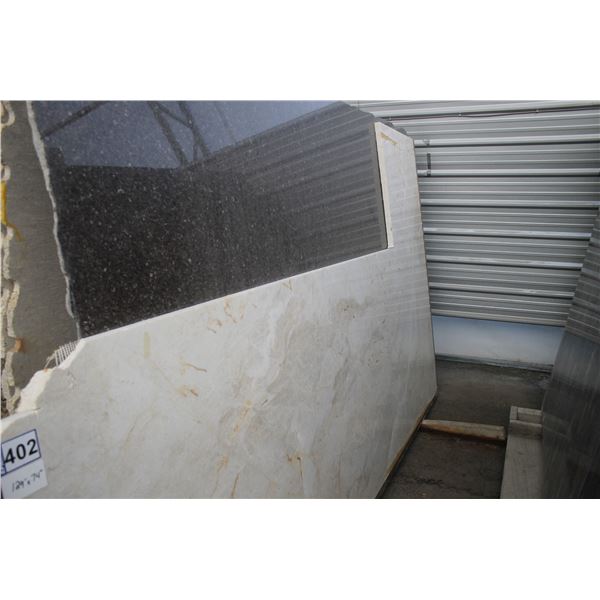 1- Piece, Approx. 129" x 74"  x 1 1/4" thick, Quartzite