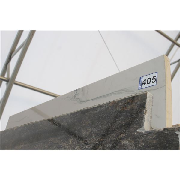 1- Full slab, Approx. 125" x 78"  x 1 1/4" thick, Calacatta Quartzite