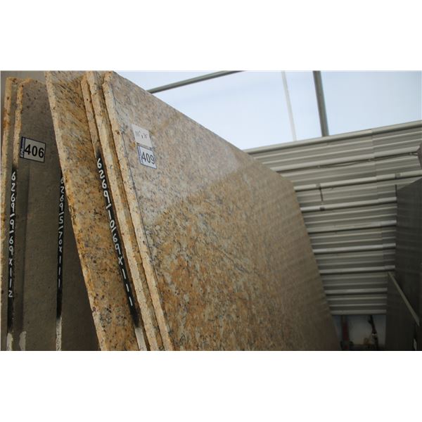 5- Full slabs, Approx. 111" x 70" x 3/4" thick, Granite (so much each x5)