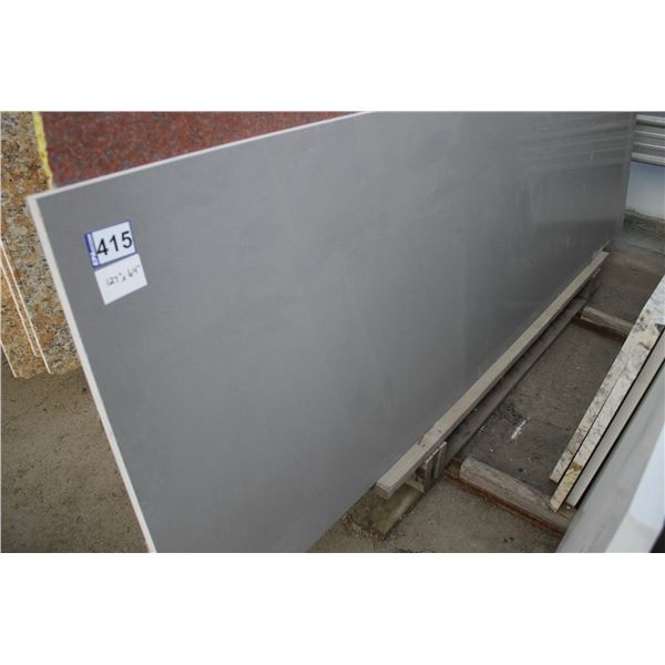 1- Full slab, Approx. 127" x 64"  x 1 1/4" thick, Pure grey Quartz