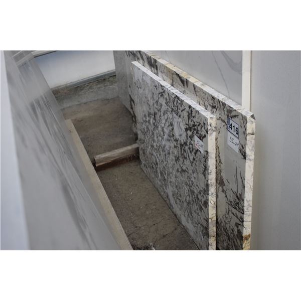 2- Slabs, Various sizes  x 1 1/4" thick, Granite