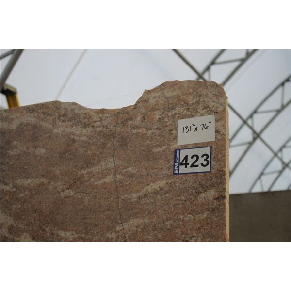 1- Full slab, Approx. 131" x 76" x 3/4" thick, Madre gold Granite