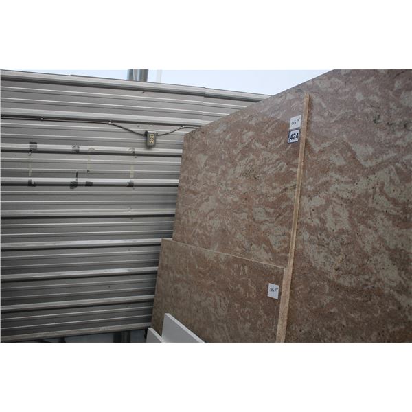 3- Slabs, Various sizes x 3/4" thick, Madre gold Granite