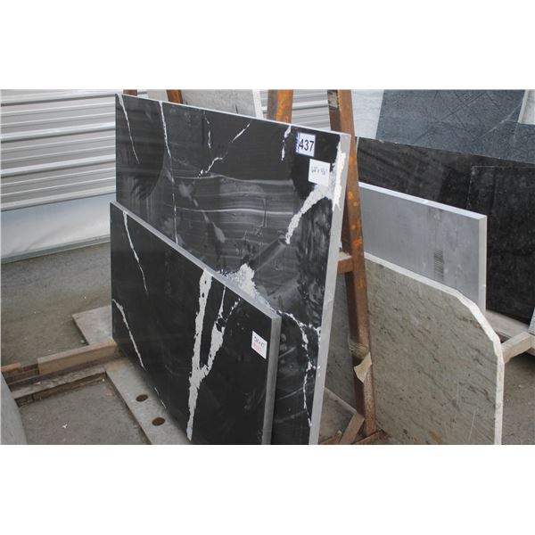 2- Pieces, Various sizes x 1 1/4" thick, Royal stone #9755 Quartz