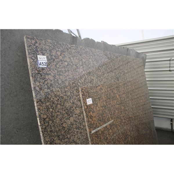 2- Pieces, Various sizes x 3/4" thick, Baltic brown Granite