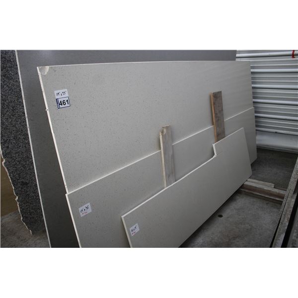 3- Slabs, Various sizes x 3/4" thick, Desert snow Quartz