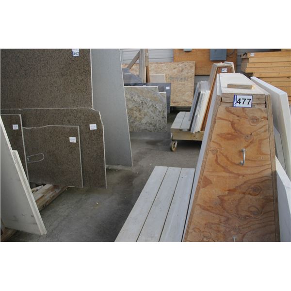 Wooden slab stand on wheels