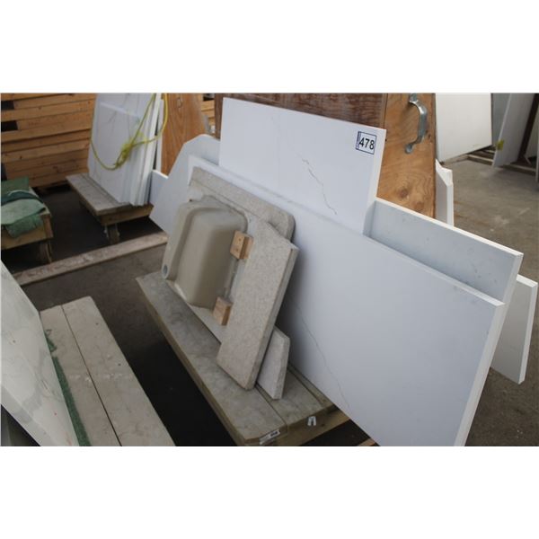 10- Slabs, Various sizes x 1 1/4" thick, Quartz