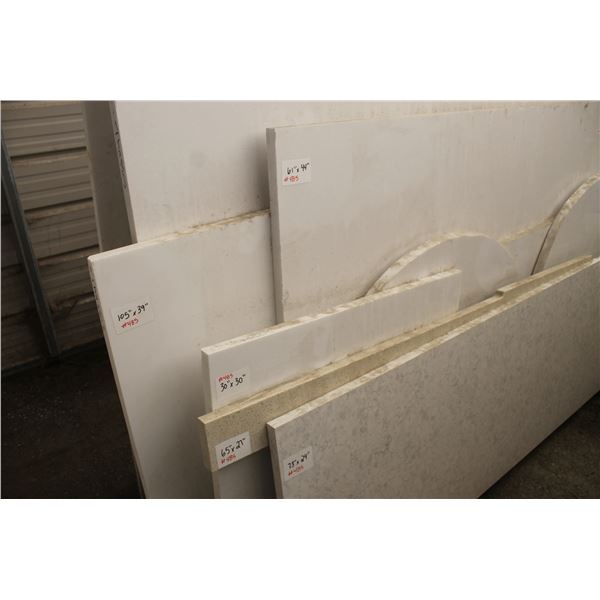 9- Slabs, Various sizes x 1 1/4" thick, Thassos white and *** Marble