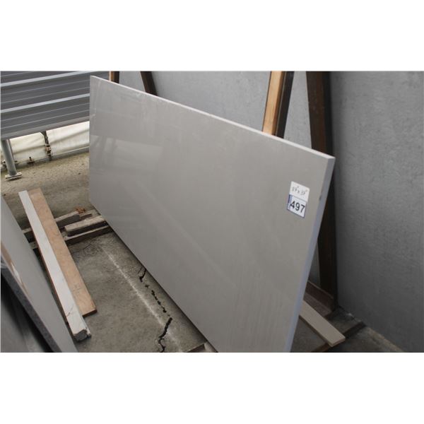 1- Slab, Approx. 87" x 31" x 1 1/4" thick, TCE grey Quartz