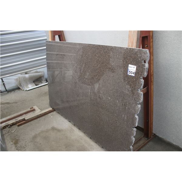 1- Piece, Approx. 76" x 47" x 1 1/4" thick, Imperial brown Granite