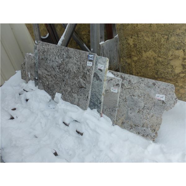 4- Slab Pces, Various sizes x 1 1/4" thick, Bianco antico Granite